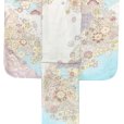 画像3: 七五三 着物 7歳 絵羽柄のパステルカラーの四つ身の子供着物(合繊) 単品【ホワイト系、古典柄】