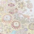 画像4: 七五三 着物 7歳 絵羽柄のパステルカラーの四つ身の子供着物(合繊) 単品【ホワイト系、古典柄】