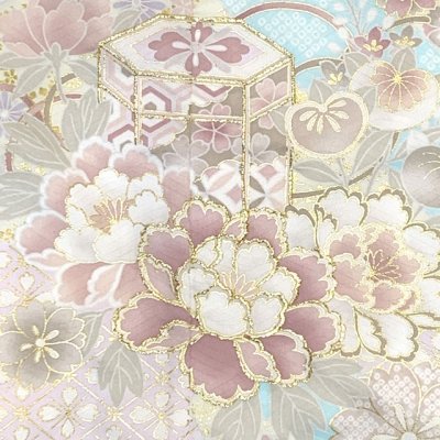 画像3: 七五三 着物 女の子 フルセット 7歳 合繊 絵羽柄の子供振袖 結び帯コーディネートセット【ホワイト系、古典柄】