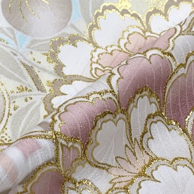 画像4: 七五三 着物 女の子 フルセット 7歳 合繊 絵羽柄の子供振袖 結び帯コーディネートセット【ホワイト系、古典柄】