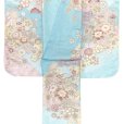 画像3: 七五三 着物 7歳 絵羽柄のパステルカラーの四つ身の子供着物(合繊) 単品【ライトブルー系、古典柄】