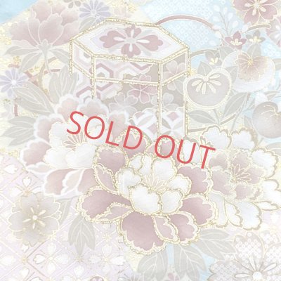 画像3: 七五三 着物 7歳 セット 合繊 絵羽柄の子供着物 結び帯コーディネートセット【ライトブルー系、古典柄】