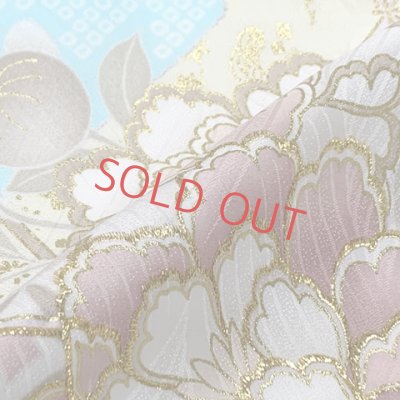 画像4: 七五三 着物 7歳 セット 合繊 絵羽柄の子供着物 結び帯コーディネートセット【ライトブルー系、古典柄】