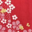 画像6: 七五三 7歳 女の子用 日本製 正絹 本絞り柄 金駒刺繍 絵羽付け 四つ身の着物 襦袢 伊達衿付き【桃赤、梅】