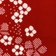 画像3: 七五三 着物 7歳 フルセット 日本製 正絹 本絞り柄 金駒刺繍 絵羽付け 着物と結び帯 コーディネートセット【赤、梅】