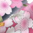 画像7: 七五三 7歳 女の子用 正絹 金駒刺繍 絵羽付け 四つ身の着物 日本製【黒地、桜満開】