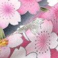画像4: 七五三 7歳 女の子 正絹 着物セット 金駒刺繍 絵羽付け 四つ身の着物と結び帯 フルセット【黒地、夜桜満開】