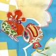 画像6: 七五三 7歳 女の子用 日本製 正絹 手描き 金駒刺繍 絵羽付け 四つ身の着物【水色、宝尽くし】 (6)
