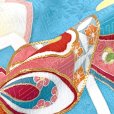 画像4: 七五三 7歳 女の子 着物セット 日本製 正絹 手描き 金駒刺繍 四つ身の子供着物と結び帯 フルセット【水色、宝尽くし】