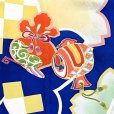 画像3: 七五三 着物 7歳 フルセット 日本製 正絹 手描き 金駒刺繍 絵羽付け 四つ身の着物と結び帯 コーディネートセット【群青、宝尽くし】