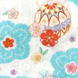 画像3: 七五三 7歳 女の子 着物セット 日本製 正絹 本絞り 総刺繍 絵羽付け 四つ身の着物と結び帯 フルセット【水色、鈴】