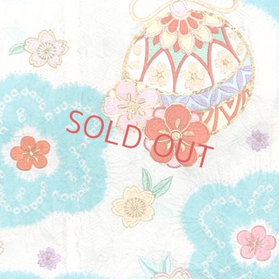 画像3: 七五三 7歳 女の子 着物セット 日本製 正絹 本絞り 総刺繍 絵羽付け 四つ身の着物と結び帯 フルセット【水色、鈴】