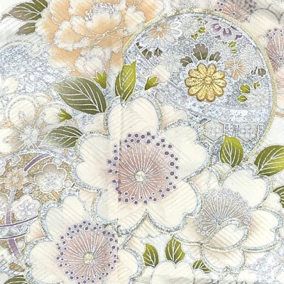 画像3: 七五三 着物 7歳 フルセット 女の子 購入 日本製 正絹 金駒刺繍 絵羽付け着物と作り帯 コーディネートセット【生成り系、鞠と牡丹】