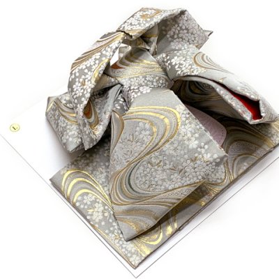 画像8: 七五三 着物 7歳 フルセット 女の子 購入 日本製 正絹 金駒刺繍 絵羽付け着物と作り帯 コーディネートセット【生成り系、鞠と牡丹】