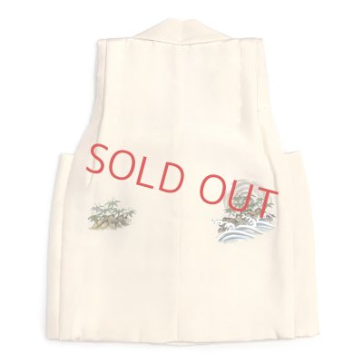 画像5: 七五三 男の子 三歳 正絹 被布セット 被布コート 雪駄 信玄袋 足袋 4点コーデセット【生成り色、虎】