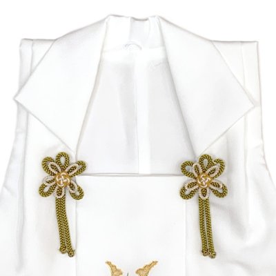 画像4: 七五三 男の子 3歳 被布セット 被布コート 雪駄 信玄袋 足袋 4点コーデセット 合繊【白系、兜と小槌】