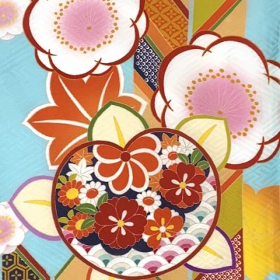 画像5: 七五三 着物 7歳女の子正絹 四つ身の着物(単品)【水色、橘と梅】