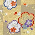 画像2: 西陣織 全通 子供袋帯 ７歳女の子 ジュニア用 単品 七五三 十三参りに 日本製「ゴールド、市松に桜」IGF220 購入 販売