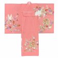 画像2: お宮参り 女の子 着物 正絹 日本製 赤ちゃんのお祝い着 初着 産着 襦袢付き【ピンク、二つ鞠に飛鶴】