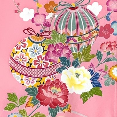 画像3: 【お値打ち品！】お宮参り 女の子 着物 正絹 加賀友禅 日本製 赤ちゃんのお祝い着 初着 産着 襦袢付き【桃＆赤 鈴】