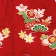 画像6: 七五三 着物 フルセット 3歳 女の子用 日本製 正絹 被布コートセット 正絹【赤ｘピンク、橘に松】 (6)