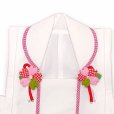 画像2: 被布コート 単品 七五三 3歳 女の子 刺繍入りの被布着 合繊【白地、桜】 (2)