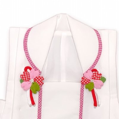 画像2: 被布コート 単品 七五三 3歳 女の子 刺繍入りの被布着 合繊【白地、桜】