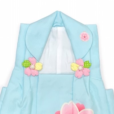 画像3: 被布コート 単品 七五三 3歳 女の子 被布着 合繊【水色、桜】