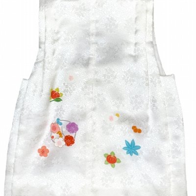 画像3: 被布コート ３歳女の子用 七五三 日本製 正絹 手描き 被布コート(単品)【白、鞠と花輪】