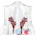 画像4: 被布コート ３歳女の子用 七五三 日本製 正絹 手描き 被布コート(単品)【白、鞠と雪輪に花】 (4)