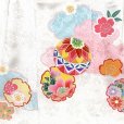 画像5: 被布コート ３歳女の子用 七五三 日本製 正絹 手描き 被布コート(単品)【白、鞠と雪輪に花】 (5)