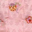 画像5: 被布コート ３歳女の子用 七五三 日本製 正絹 刺繍柄 被布コート(単品)【ピンク、鞠と鶴・梅】 (5)