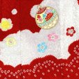 画像5: 被布コート ３歳女の子用 七五三 日本製 正絹 本絞り 刺繍柄 被布コート(単品)【紅白、鞠と梅】 (5)