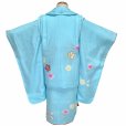 画像3: 七五三 着物 3歳 フルセット 女の子 日本製 本絞り・刺繍柄の被布コートセット 正絹【水色、鞠】