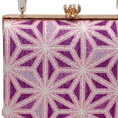 画像4: 七五三 バッグと筥迫 2点セット 子供用 がまぐちバッグ 合繊 おしゃれ モダン【紫、麻の葉】