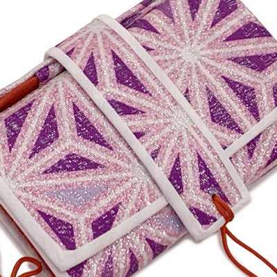 画像7: 七五三 バッグと筥迫 2点セット 子供用 がまぐちバッグ 合繊 おしゃれ モダン【紫、麻の葉】