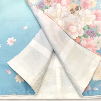 画像8: 七五三 着物 3歳 ブランド 【KAGURA-カグラ-】  女の子 被布コートセット（合繊）【ブルー系、八重桜】