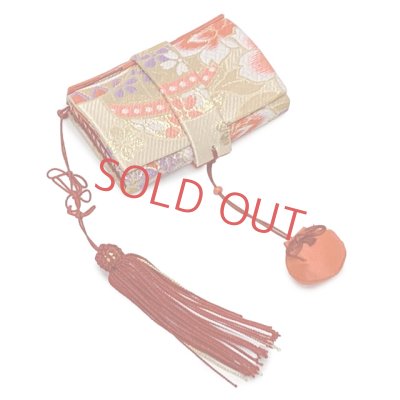 画像4: 七五三 はこせこセット 草履(21cm) バッグ 筥迫 帯締め 扇子 平簪 7歳 女の子【朱赤ｘベージュ、鞠と牡丹】