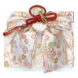 画像8: 七五三 結び帯 箱せこセット ペアセット 7歳 女の子 金襴生地の作り帯セット(合繊)【白系、鞠と桜】