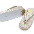 画像5: 七五三 結び帯 箱せこセット ペアセット 7歳 女の子 金襴生地の作り帯セット(合繊)【白系、四君子草】