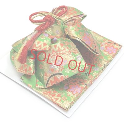 画像9: 七五三 作り帯 はこせこセット(7歳) 女の子 ペアセット 箱せこセット 結び帯セット 大寸(合繊)【緑、鞠に桜】