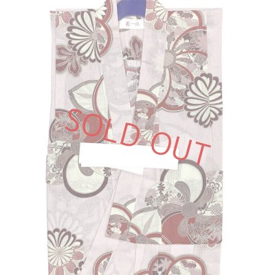 画像2: 2025年新作 “紅一点”ブランド 子供浴衣 女の子 130サイズ & しわ兵児帯 2点セット 【ピンク、橘】