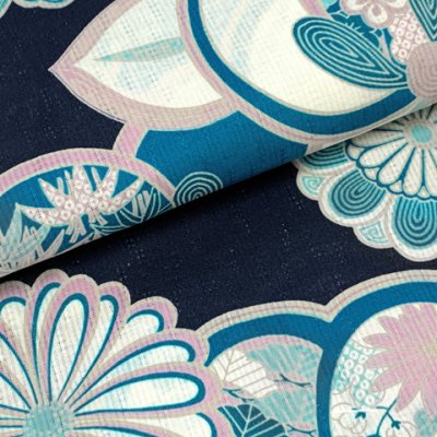 画像4: 2025年新作 “紅一点”ブランド 子供浴衣 女の子 130サイズ & しわ兵児帯 2点セット 【紺、橘】