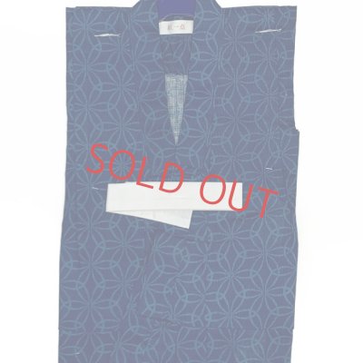 画像2: 2025年新作 “紅一点”ブランド 子供浴衣 男の子 130サイズ & しわ兵児帯 2点セット 【青、変わり七宝】