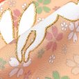 画像4: 七五三 着物 フルセット 7歳 女の子用 日本製 絵羽柄の子供着物 結び帯セット(合繊)【藤色、うさぎさんにエ霞、橘】