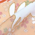 画像4: 七五三 着物 フルセット 7歳 女の子用 日本製 絵羽柄の子供着物 結び帯セット(合繊)【ひわ色、うさぎさんにエ霞、橘】