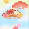 画像5: 七五三 7歳 女の子 日本製 正絹 絵羽付け 四つ身の着物【アイボリー系、松竹梅】