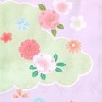 画像4: 七五三 7歳 女の子 正絹 日本製 金駒刺繍　絵羽付け 四つ身の着物【藤色（薄紫色）、鞠と雲】