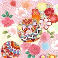 画像6: 七五三 7歳 女の子 正絹 日本製 金駒刺繍　絵羽付け 四つ身の着物【藤色（薄紫色）、鞠と雲】