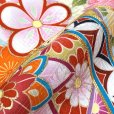 画像7: 七五三 7歳 女の子 正絹 日本製 金駒刺繍　絵羽付け 四つ身の着物【藤色（薄紫色）、鞠と雲】